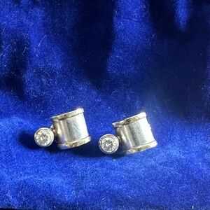 Elegant Silver Earrings with Crystal Accents